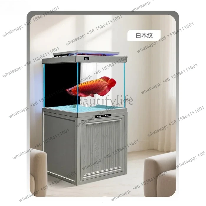 square ultra-white glass fish tank living room office ecological bottom filter landscaping aquarium