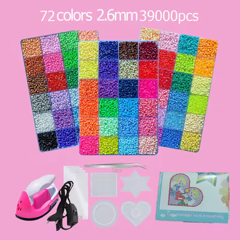 Hama Beads Box Embalagem Thermal mosaic Ferro Educação Beads, Ironing beads Fuse Beads Brinquedo DIY, 24 48 72 Cores 2.6MM 5MM - Image 4