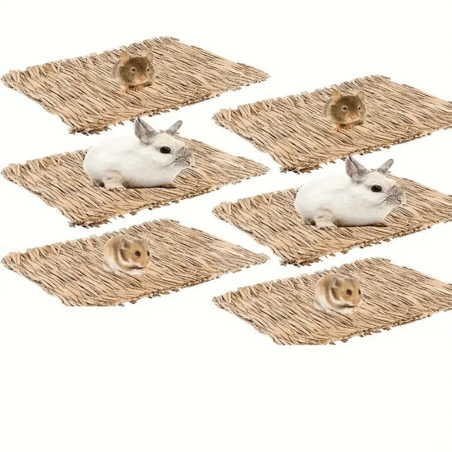 

Hand woven rabbit grass mat hamster Dutch pig cage mat rabbit grass nest pet woven sleeping mat gnawing toy natural material