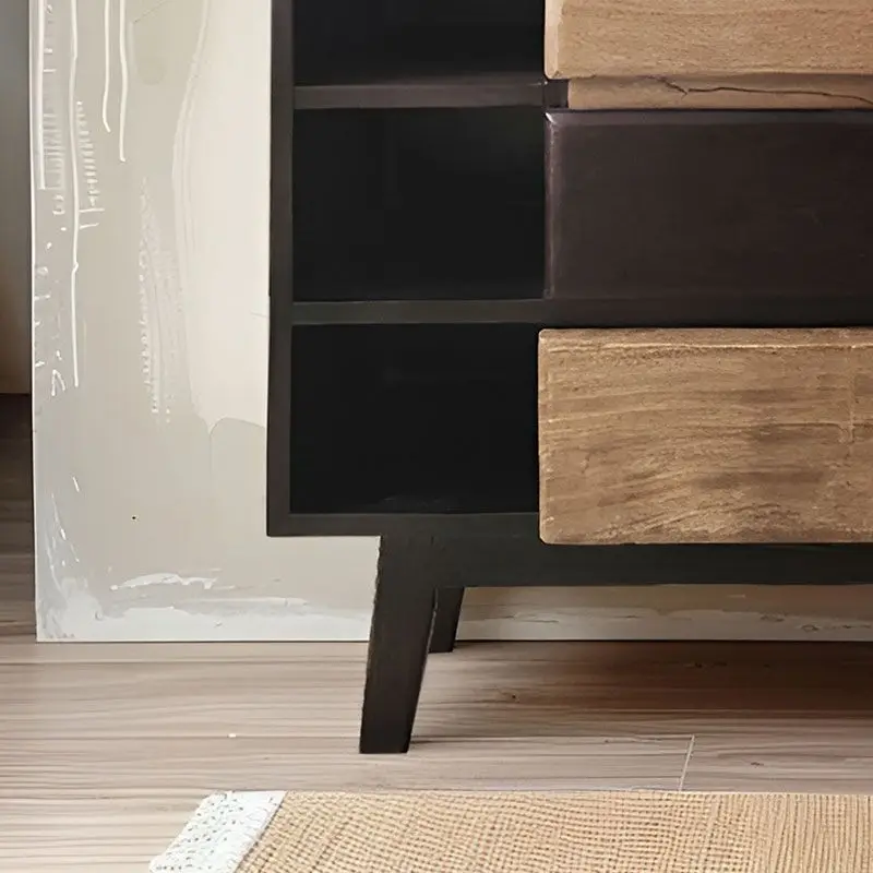 Log wabi-sabi wind side cabinet old wood decoration solid wood dining side medieval homestay club low cabinet