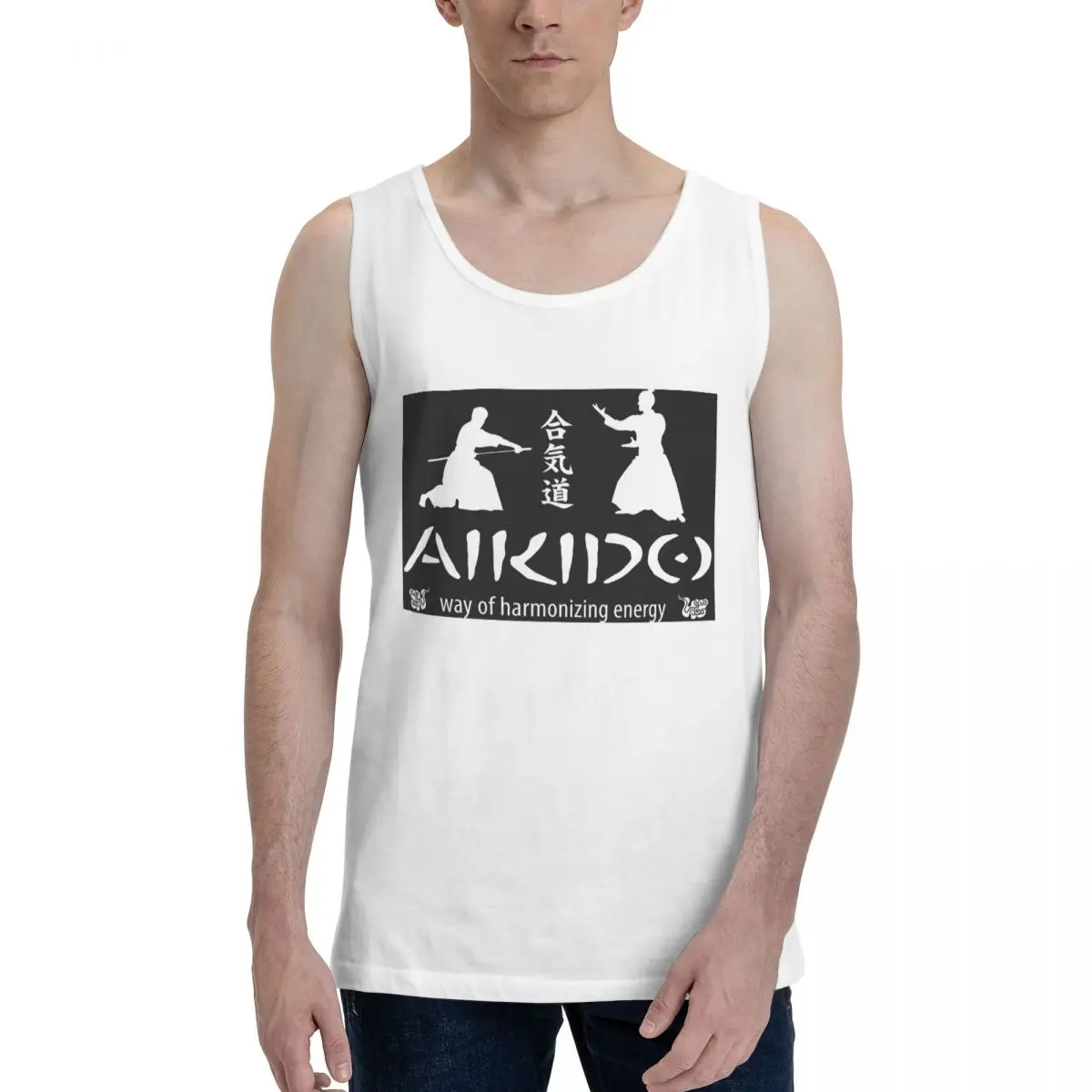 Aikido Practitioner 100% Cotton Men's Sweatshirt Vest Sleeveless Clothing Tees Men Tank Tops T-shirt