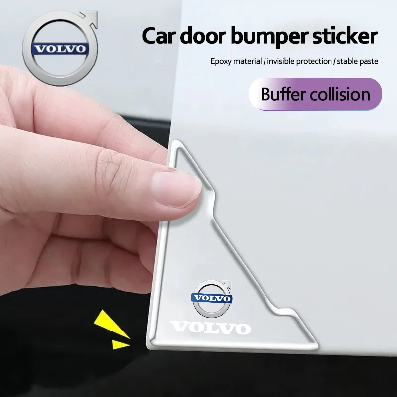 

For Volvo 2/4Pcs Silicone Car Door Corner Cover Anti-scratch Stickers For Volvo XC90 V90 V60 XC60 V40 EC40 EX40 S80 S60 S90 C40