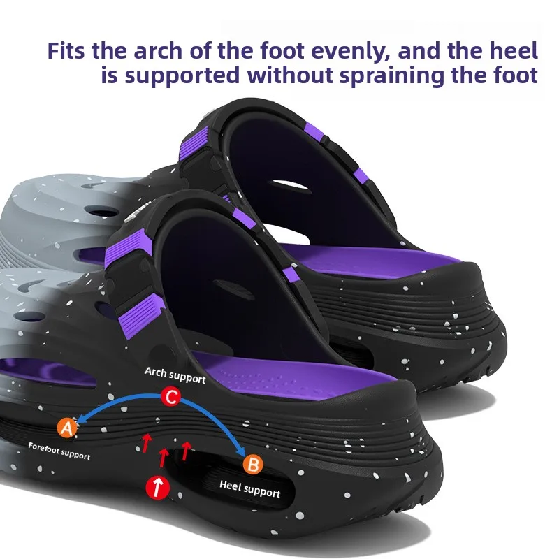 Sandálias masculinas Hole Shoes 2026: Nova tendência esportiva de verão com sola grossa, antiderrapante, desodorante e respirável