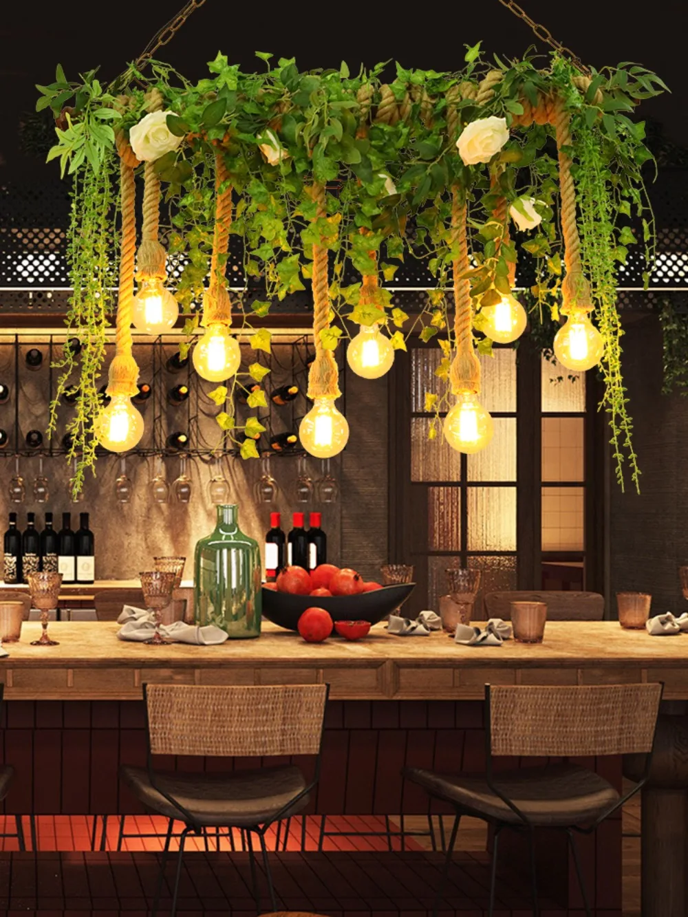 Creative Plant Chandelier Dining Table Clear Theme Restaurant Flower Shop Balcony Sun Room Glass Room Lighting