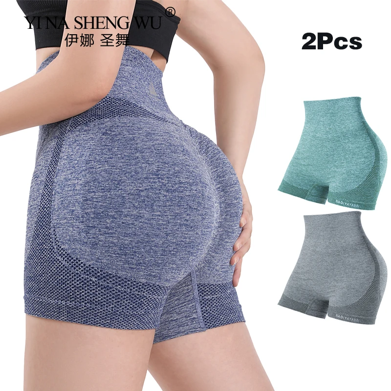 

1/2Pcs Fitness Sports Shorts Elasticity High Waist Push Up Leggings Gym Run Yoga Shorts Breathable Women's Cycling Shorts Sport