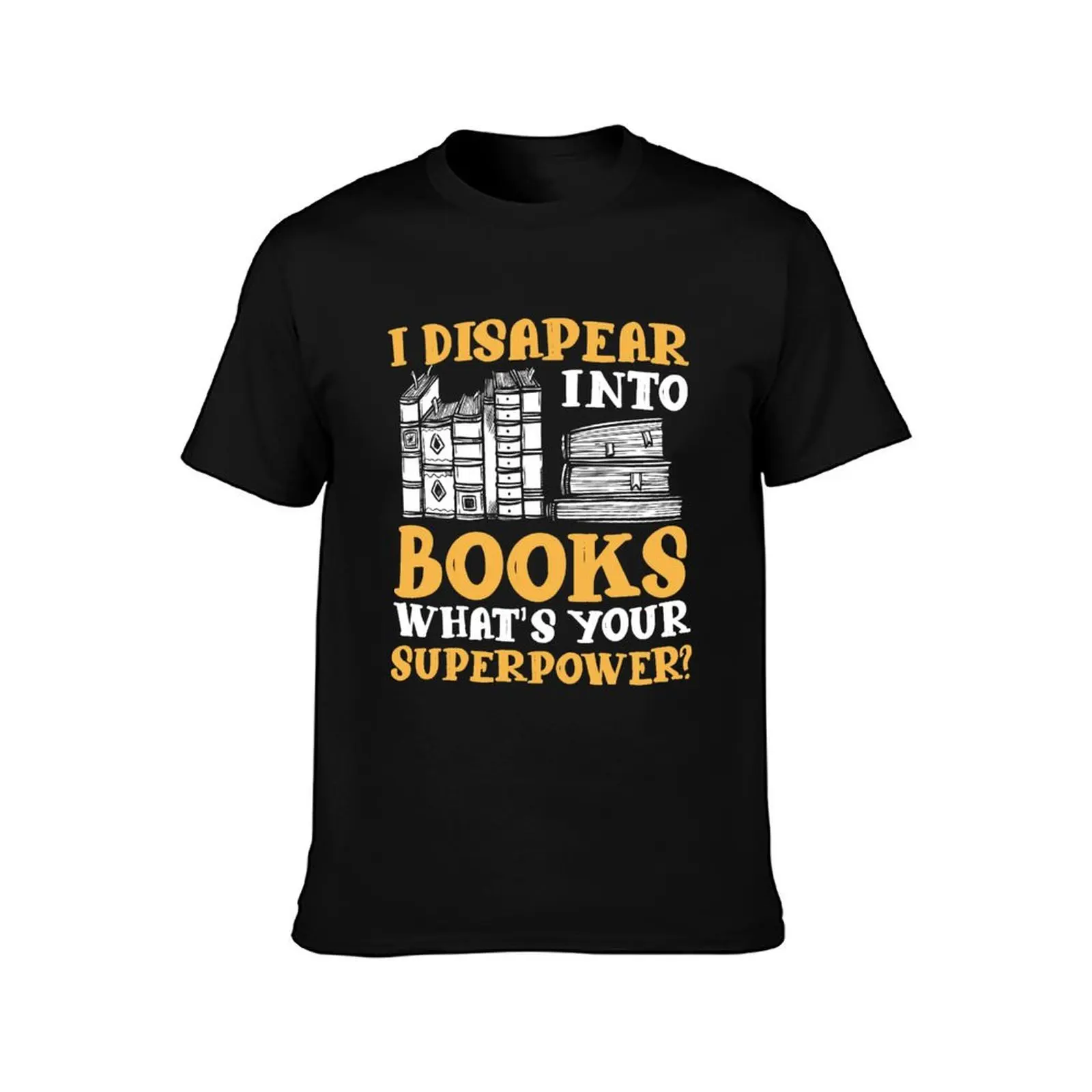 Bookworm I Disappear Into Books What's Your Superpower Book LoverReader T-Shirt Summer Casual Cotton Tee Vintage Graphic Print