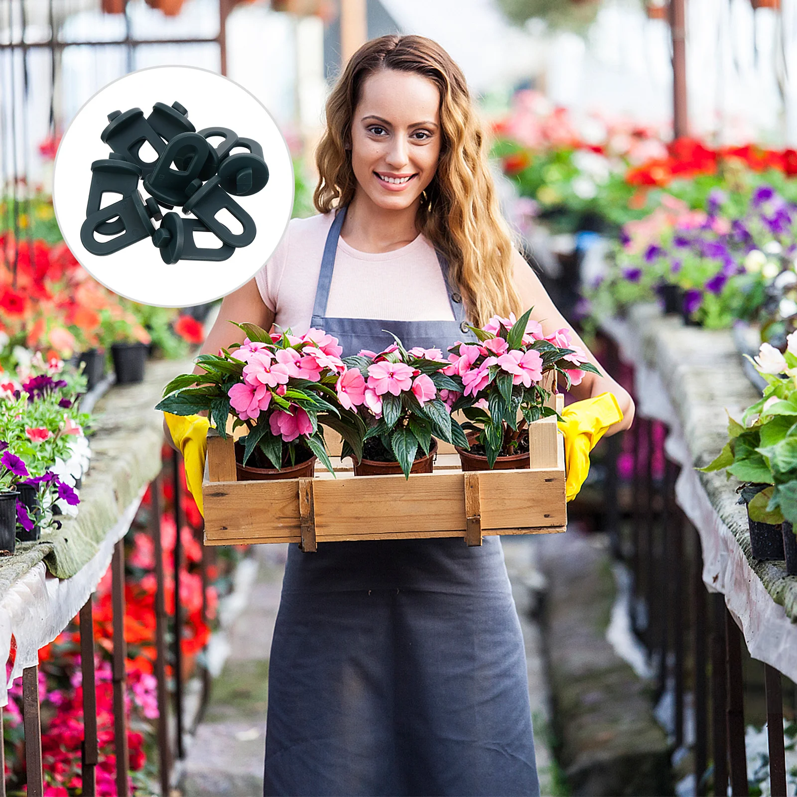 

1Set Stainless Steel Glass Clips Strong Durable Glass Fixing Clamps Plastic Plant Hook Garden Greenhouse Supplies