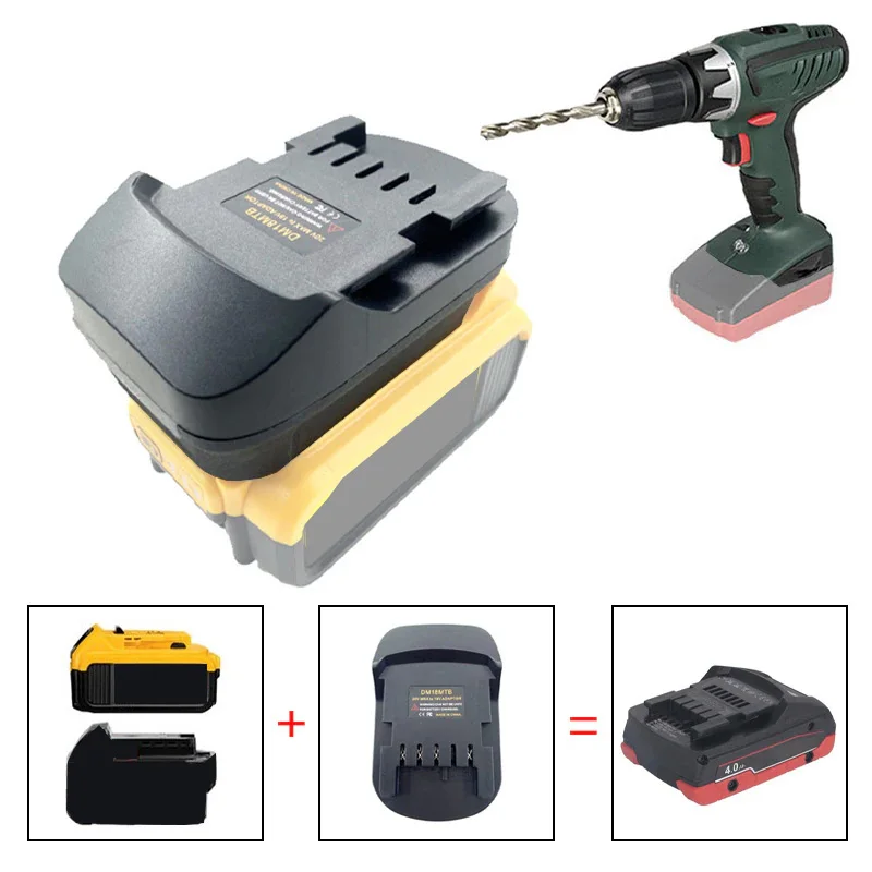 

Battery Adapter for Dewalt for Milwaukee 18V/20V Li-ion Battery Converted To for Metabo Lithium Power Tool Use DCB200 DCB205