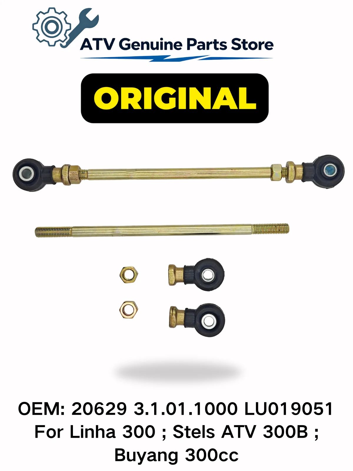 2PC Original Steering Tie Rod Assy Suit For Linhai 260 300 400 ATV Stels 300 BUYANG 300cc ATV 20629 3.1.01.1000 LU019051