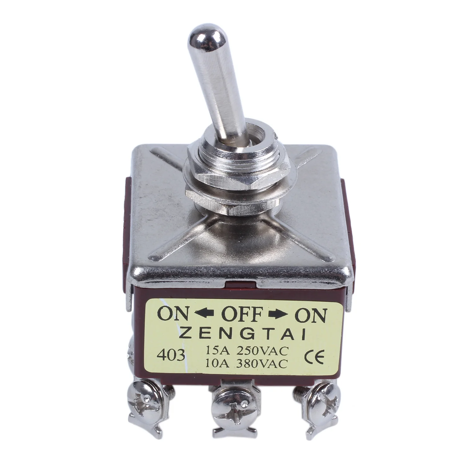 AC 380V 10A ON/OFF/ON 3 Positions 12 Pin Latching Toggle Switch 4PDT