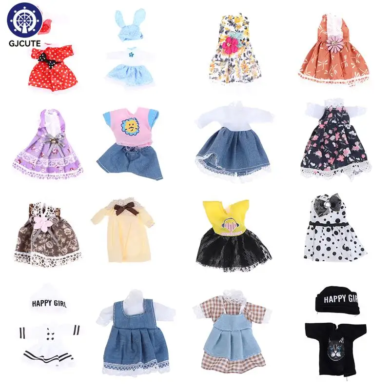 Clothes For 1/8 dolls 16 cm Bjd OB11 Doll Clothes Hat T-shirt Short Accessories Suit Dress Skirt Hoodie Shoes Dressup For Girl