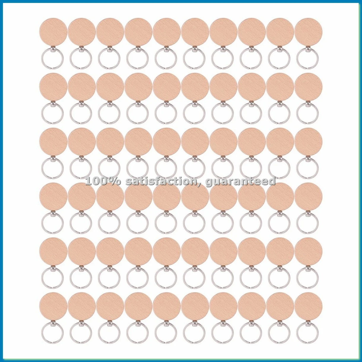 

60Pcs Blank Round Wooden Key Chain Diy Wood Keychains Key Tags Can Engrave Diy Gifts-A12I