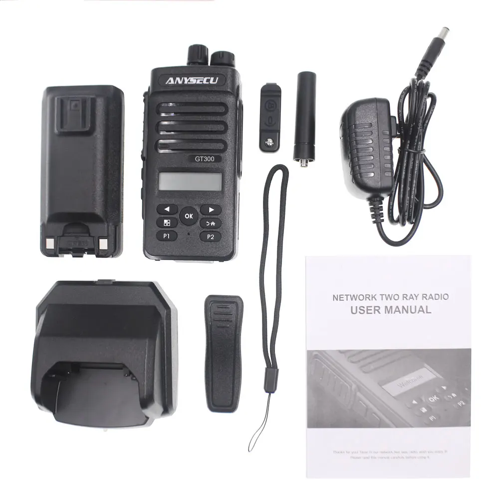 Anysecu 4G-Gt300 Pubic Radio Realptt Linux System GPS Walkie Talkie Realptt  Wcdma Rugged Only Work with Real PTT Platform