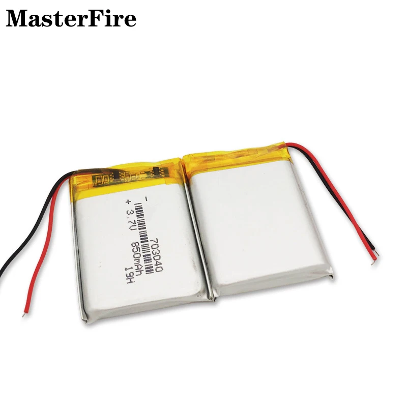 10PCS 3.7V 850mah Rechargeable Lithium Polymer Battery 703040 for Bluetooth Speaker Electric Toy Scanner E-book Camera Batteries