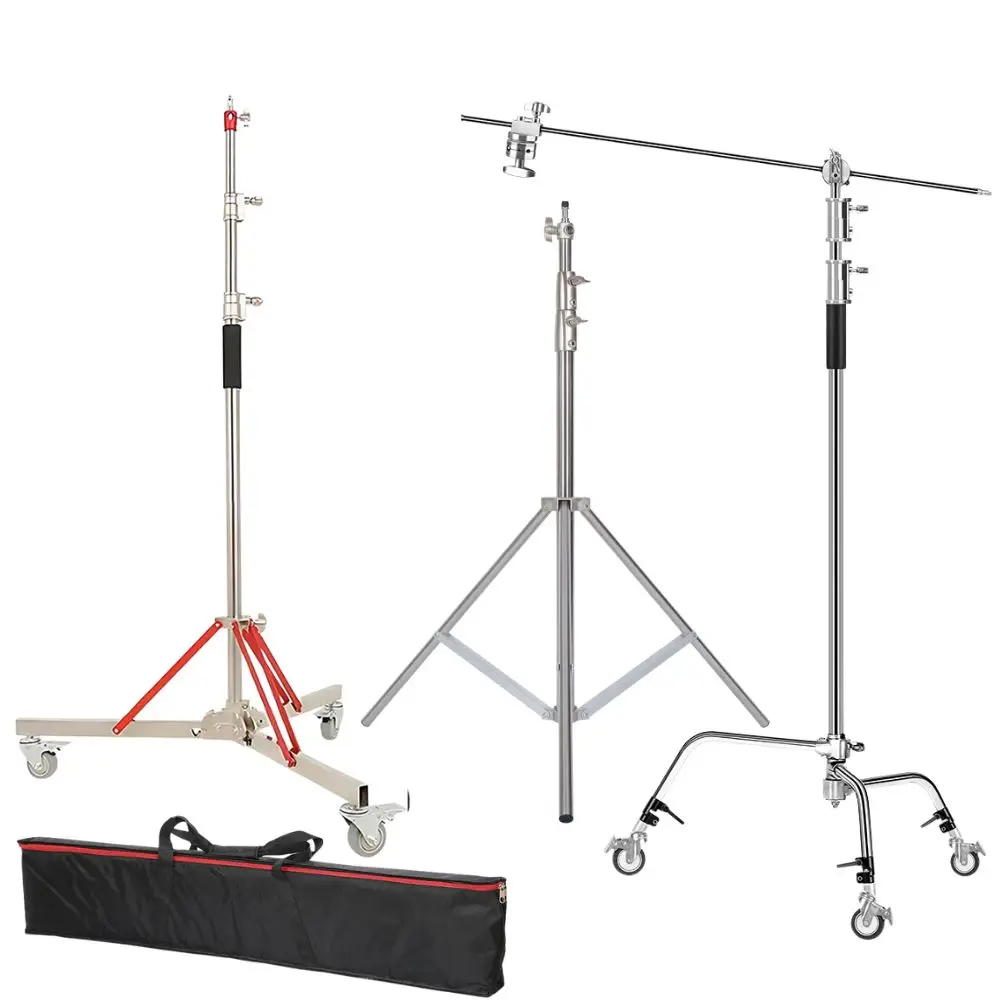 C Stand Stainless Steel Kit Light Stand With Weight Bag Photo Studio Accessories Extension Rod Carry Bag 2.9m 3.2m Super Tripod