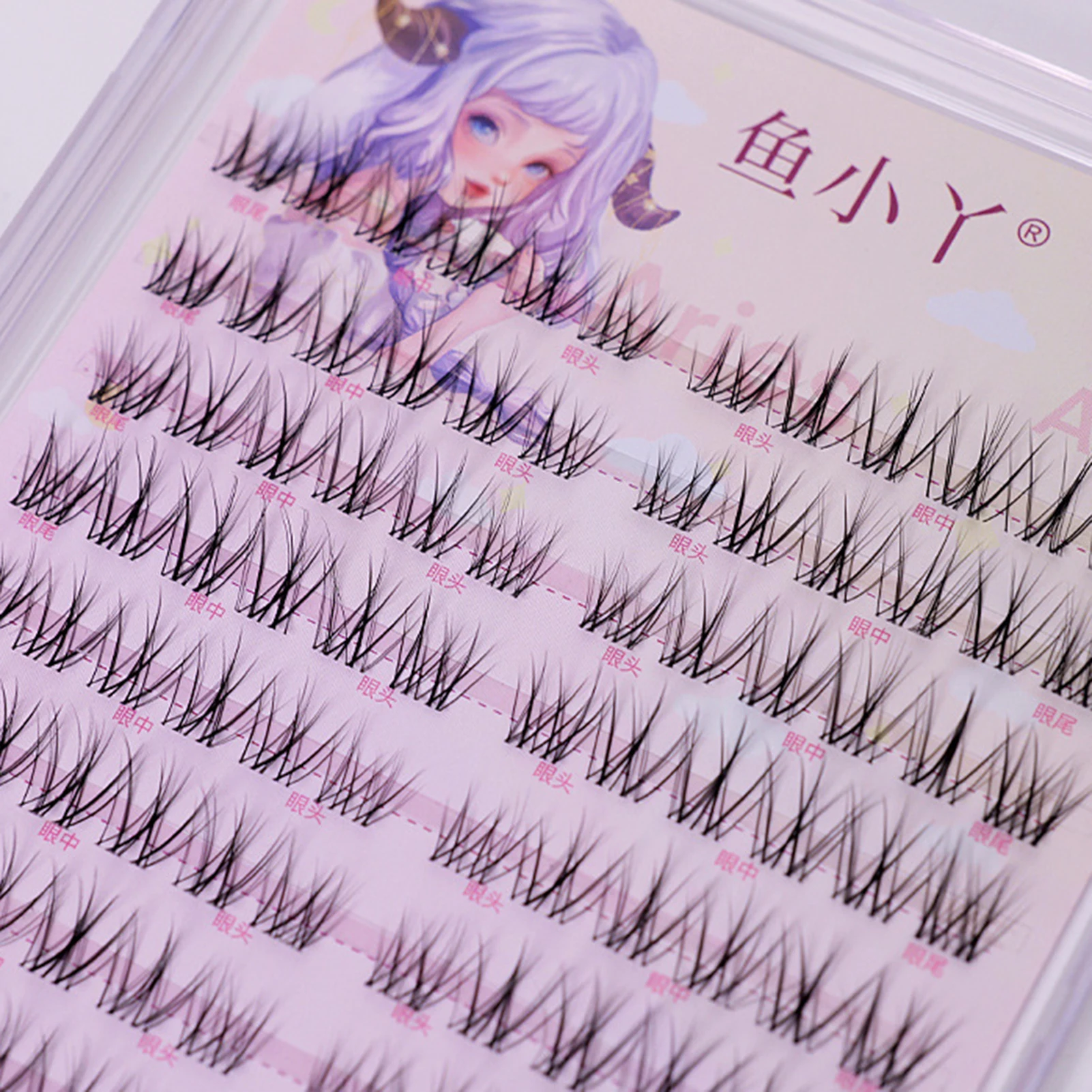 Estensioni ciglia finte segmentali fai-da-te cluster Nero C-Curl 9-12mm Lunghezza mista Aspetto naturale Trucco cosplay ciglia quotidiane