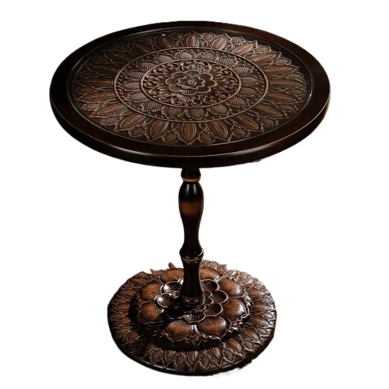 

New Chinese solid wood retro design living room small side table, balcony coffee table