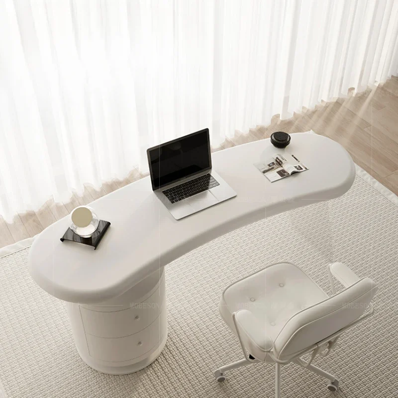 

Cream wind study desk, suspended computer household small apartment bedroom