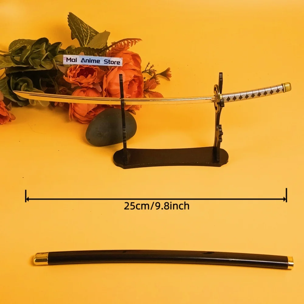 10-calowy miecz Katana Ichimaru Gin, metalowy nóż ninja, ostrze z anime Bleach, katana w naturalnej wielkości, oryginalny szabla samurajska, niedoładowana zabawka, prezent