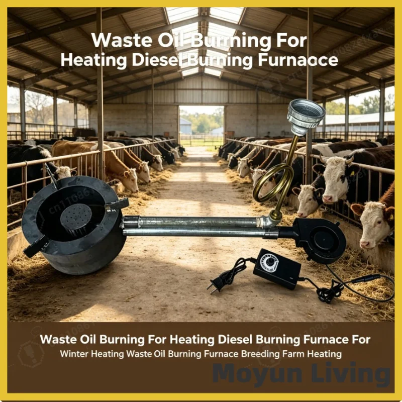 

Waste Oil Heater Furnace for Winter Heating Diesel Burning Stove Hot Air Blower for Greenhouse Farm Garage Workshop Heating