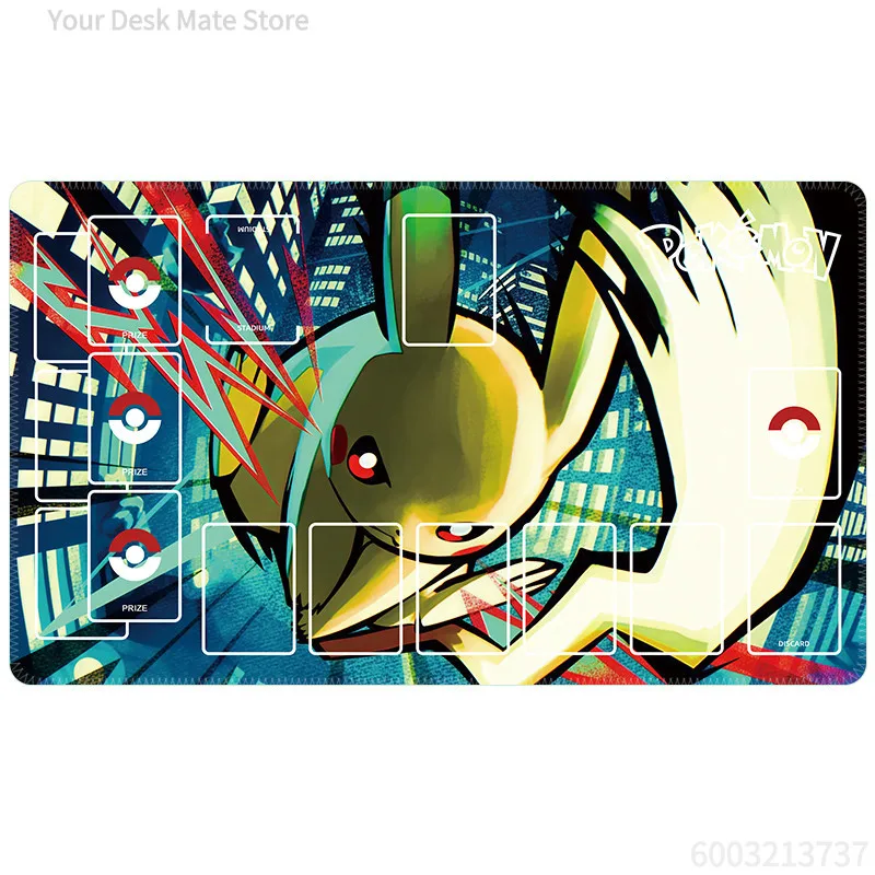 Anime Playmat with Complete Battle Zone Layout,Non-Slip Rubber Trading Card Game Mat, Large Gaming Desk Mousepad for Card Battle