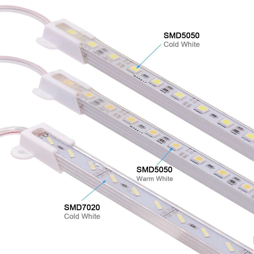 50cm 12V LED Bar Light Waterproof Aluminium Rigid Strip Lights SMD 5050 7020 36Led/m Hard LED Strips With DC Plug