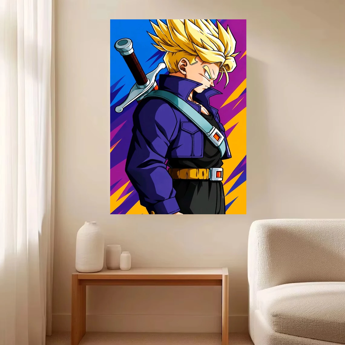 Dragon Ball Trunks Super Saiyan Anime Oil Painting By Numbers Canvas Wall Art Home Living Room Decor Painting no frame
