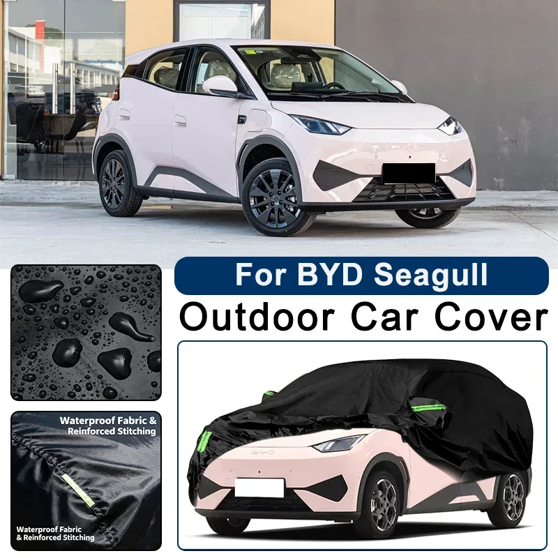 

Outdoor Car Cover Waterproof Dustproof UV Sun Protection, Full Car Protector Exterior Accessories For BYD Seagull 2023-2026