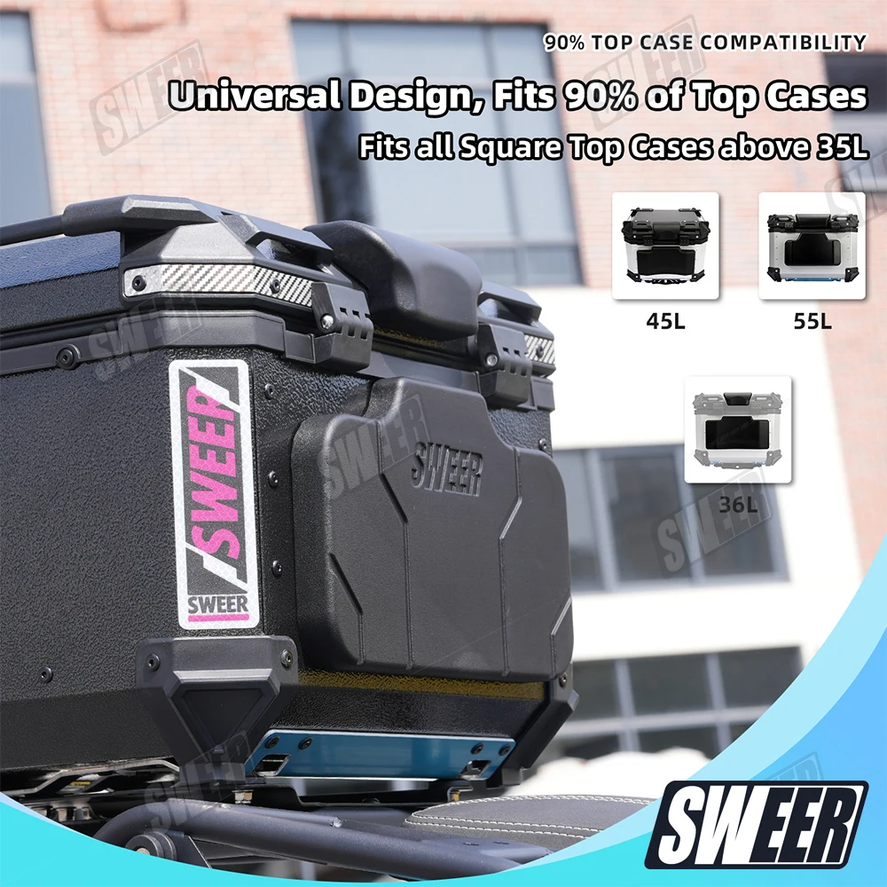 

Universal Motorcycle Backrest Cushion Trunk Pad 36-65L Tail Box Case Comfortable Passenger Seat Pad Trunk Sticker Backrest