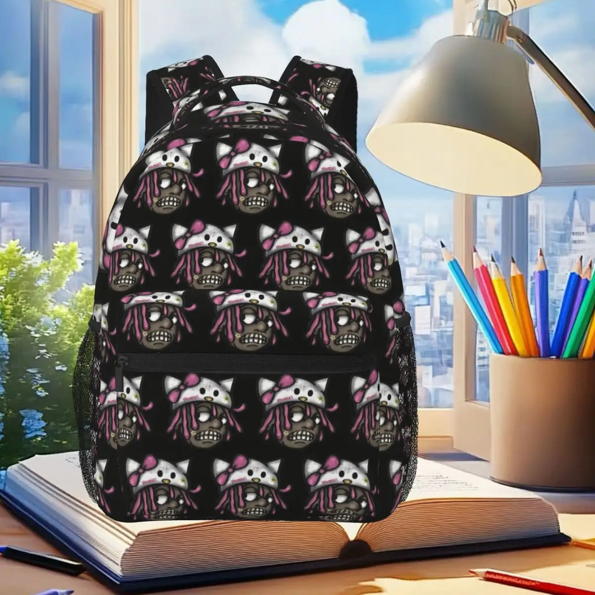 

Y2K Retro Hip-hop Geometric Printing Backpack Student Boys Girls BookBag Kids School Bag Laptop Shoulder Bags for Men Women
