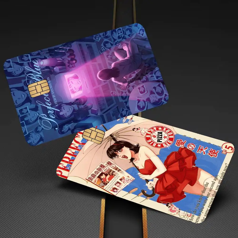 perfect blue canvas Japanese anime horror movie Anime Front Cover Film Sticker Skin for Credit Debit Card Small Large Chip