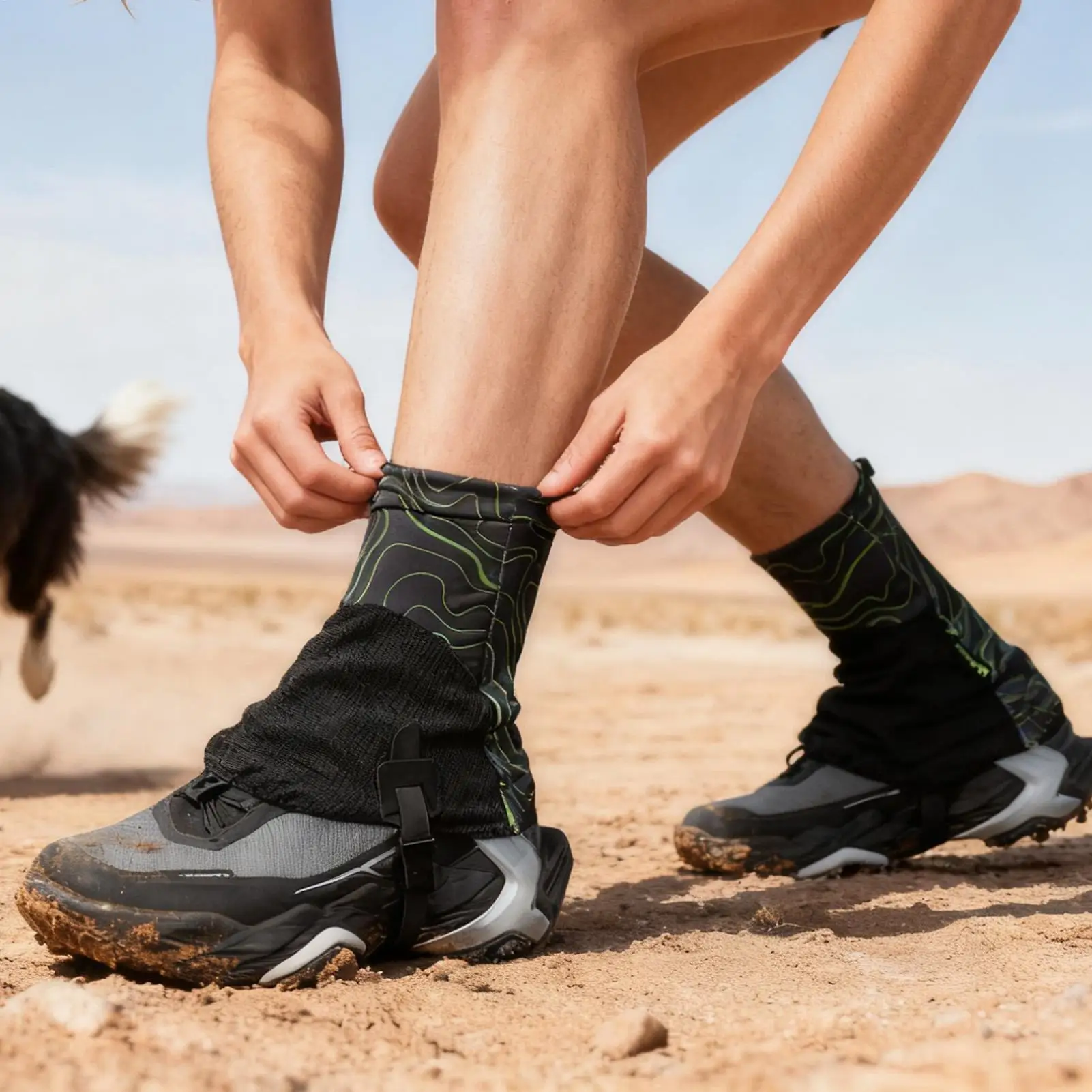 زوج واحد من الجراميق في الهواء الطلق، جراميق ساق مقاوم للماء وجيد التهوية للمشي لمسافات طويلة وتسلق الجبال والجري في الصحراء والصيد وصيد الأسماك