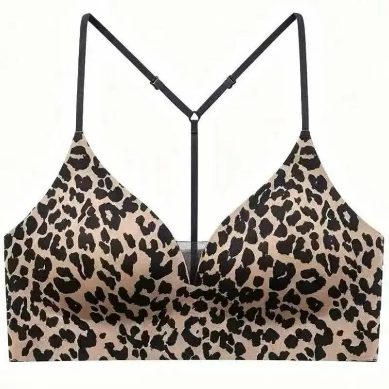 Women Halter French Deep V Mesh Bralette Thin Shoulder Straps Beautiful Back Breathable Seamless Triangle Cup Thin Underwear Bra