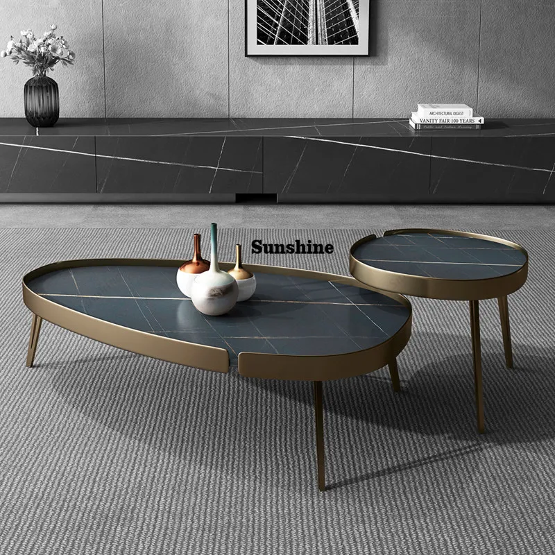 Minimalist wind rock slab coffee table generation small apartment household living room small tea table office tea table