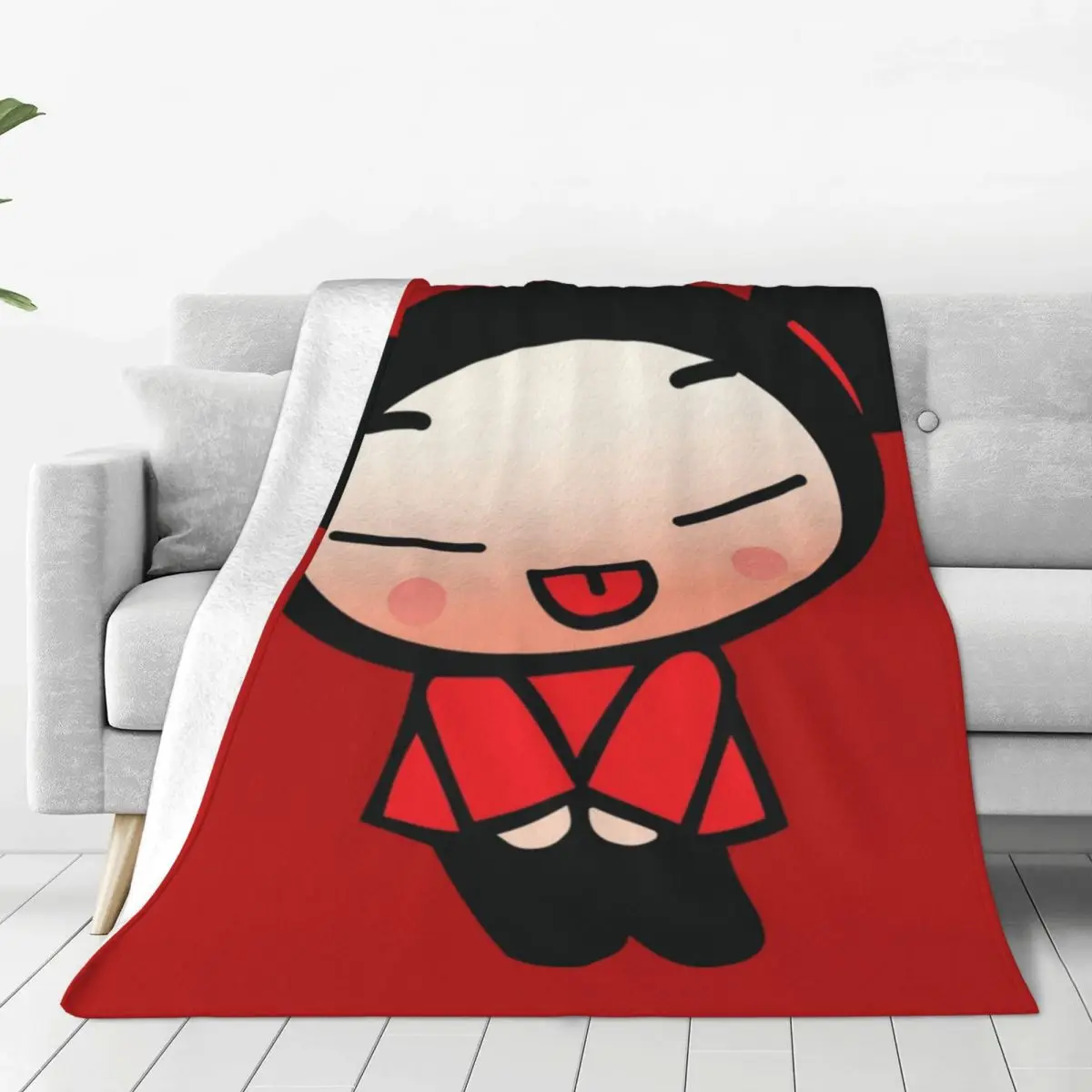 

Pucca Love Blanket Cover garu pretty cute korean cartoon anime Flannel Throw Blankets Home Couch Personalised Soft Warm Bedsprea