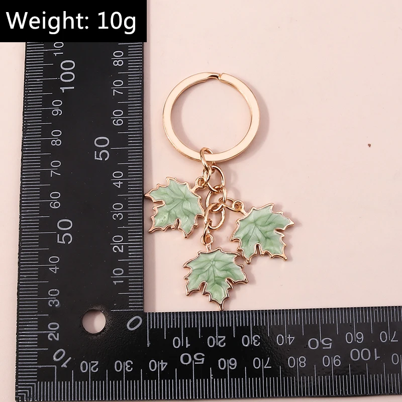 New Fashion Maple Leaf Keychain Enamel Plant Key Rings for Women Men Handbag Pendants DIY Jewelry Crafts Accessories