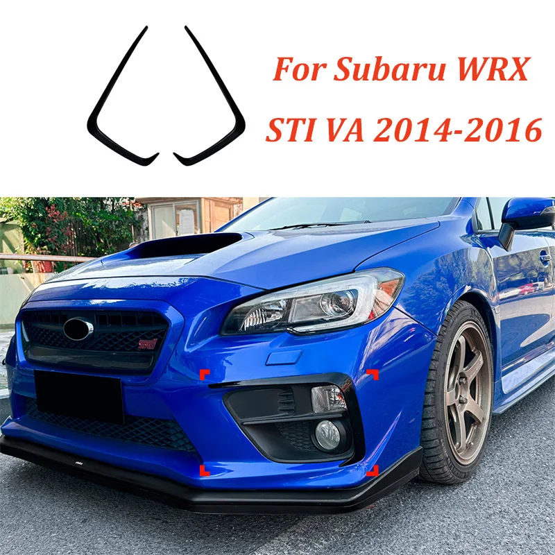 

Glossy black Car Front Bumper Air Knife Fog Lamp Trim Cover Stickers For Subaru WRX STI VA 2014 2015 2016