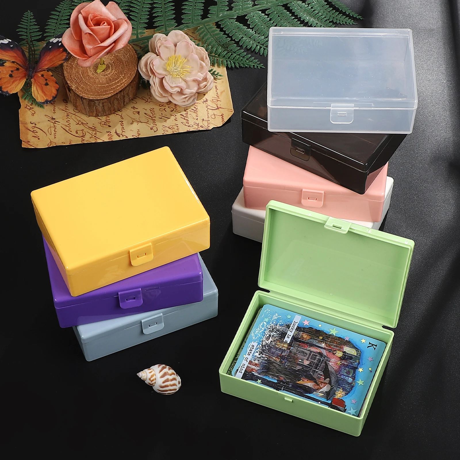 Colorful ATC Card Storage Box Journal Material Storage Tool Creative DIY Journal Student Supplies Stationery