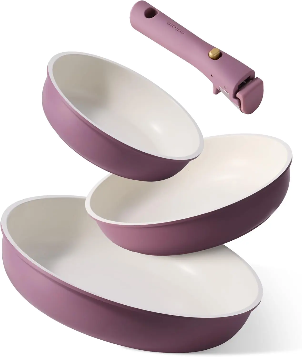 

Сковороды с антипригарным покрытием, 8 футов + 10 футов + 12 футов со съемной ручкой, фиолетовые, без PFOA, для индукции и духовки, можно мыть в посудомоечной машине