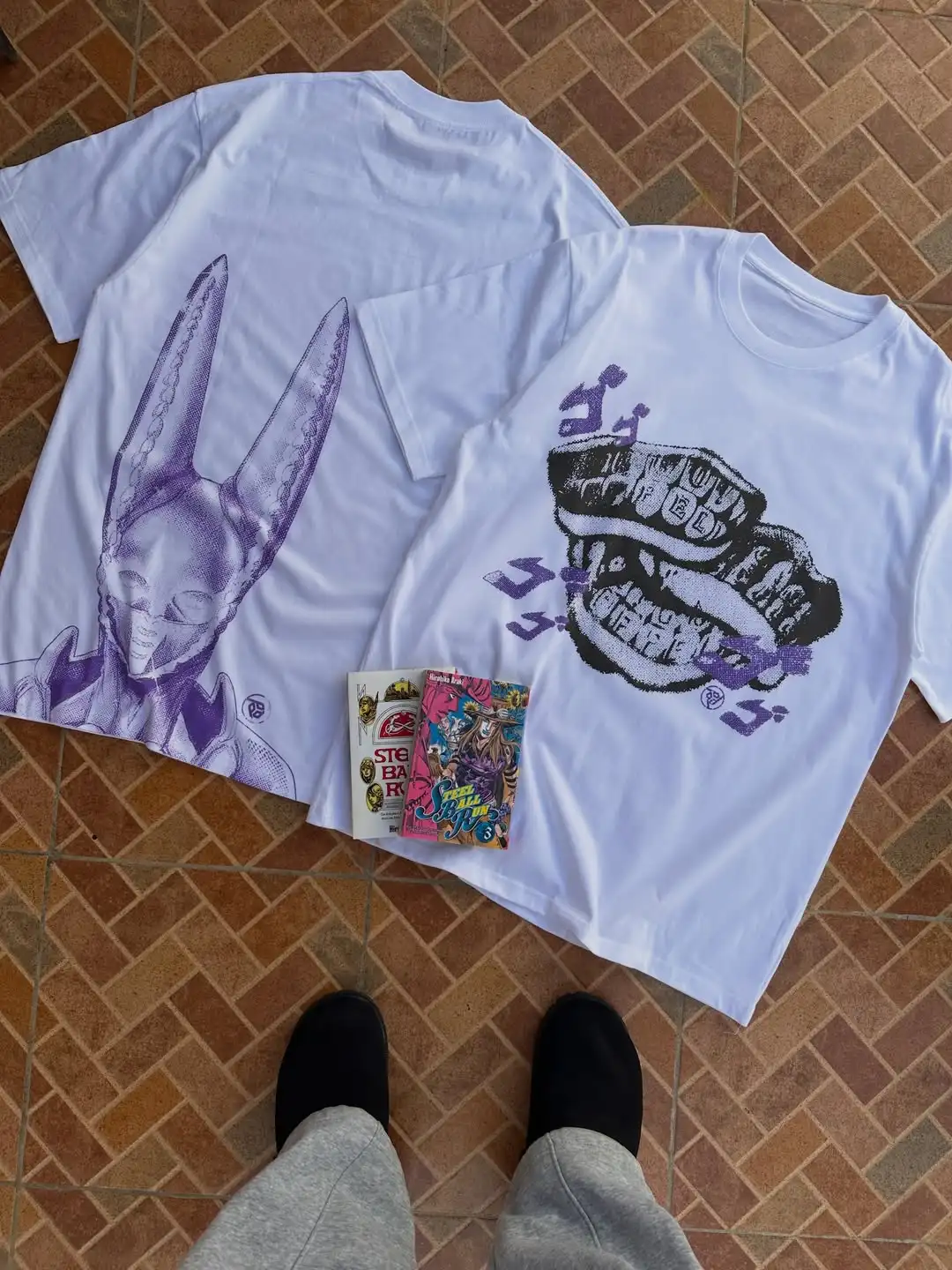 Harajuku Jojo Bizarre Adventure Halftone T-Shirts Herren Anime O-Ausschnitt Baumwolle T-Shirts Kurzarm Tops Sweatshirt Herren Kleidung
