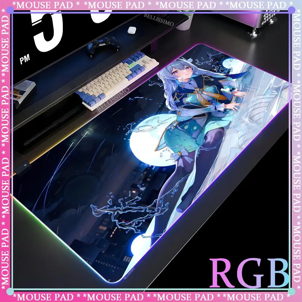 Honkai Star Rail Firefly Mouse Cute keyboard pad Anime desk Pad Gaming computer cabinet RGB Game console mechanical mouse pad