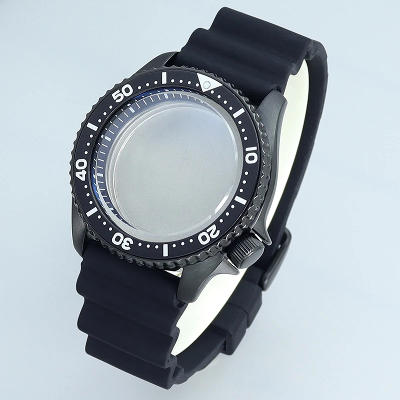 

42mm Dive 10bar at 3.8 SKX Watch Case Rubber Watchband For nh35 nh36 nh34/38 Movement With chapter Ring Sapphire Glas Waterproof