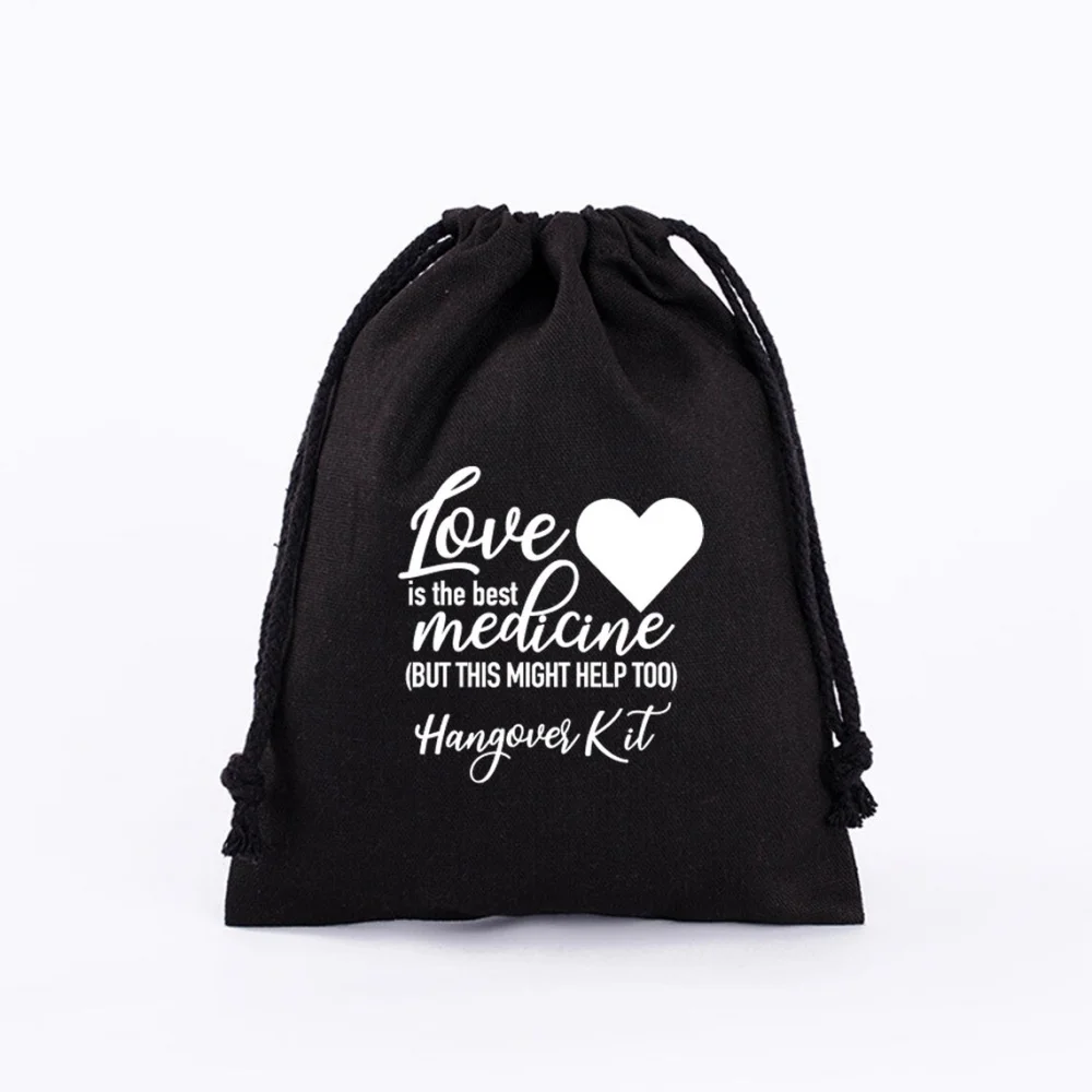 25Custom Love is the Best Medicine Hangover wedding bag,Bachelorette Party Bag,Hen Party Bag, Customize Bags,bridal shower bag,