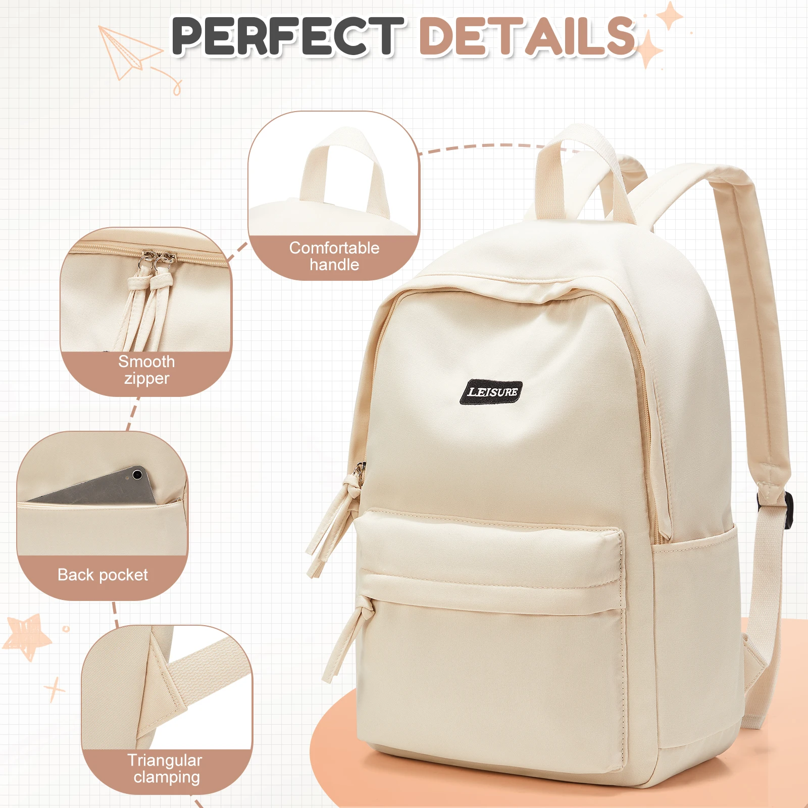 Unisex Casual Backpack, Boys Girls Backpack Lightweight Travel Daypack, School Backpack for Teenage, Suitable for Everyday Use - view 4