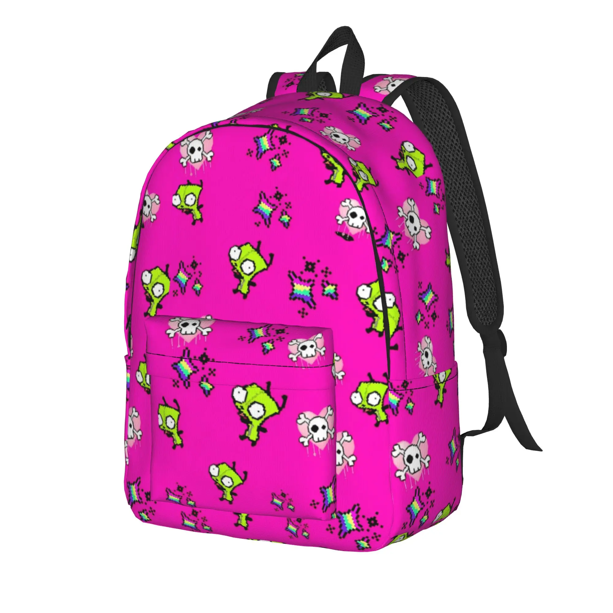 Invaders Zims  Gir Backpack Female  Soft Backpacks Polyester Elegant High School Bags Travel Designer Rucksack