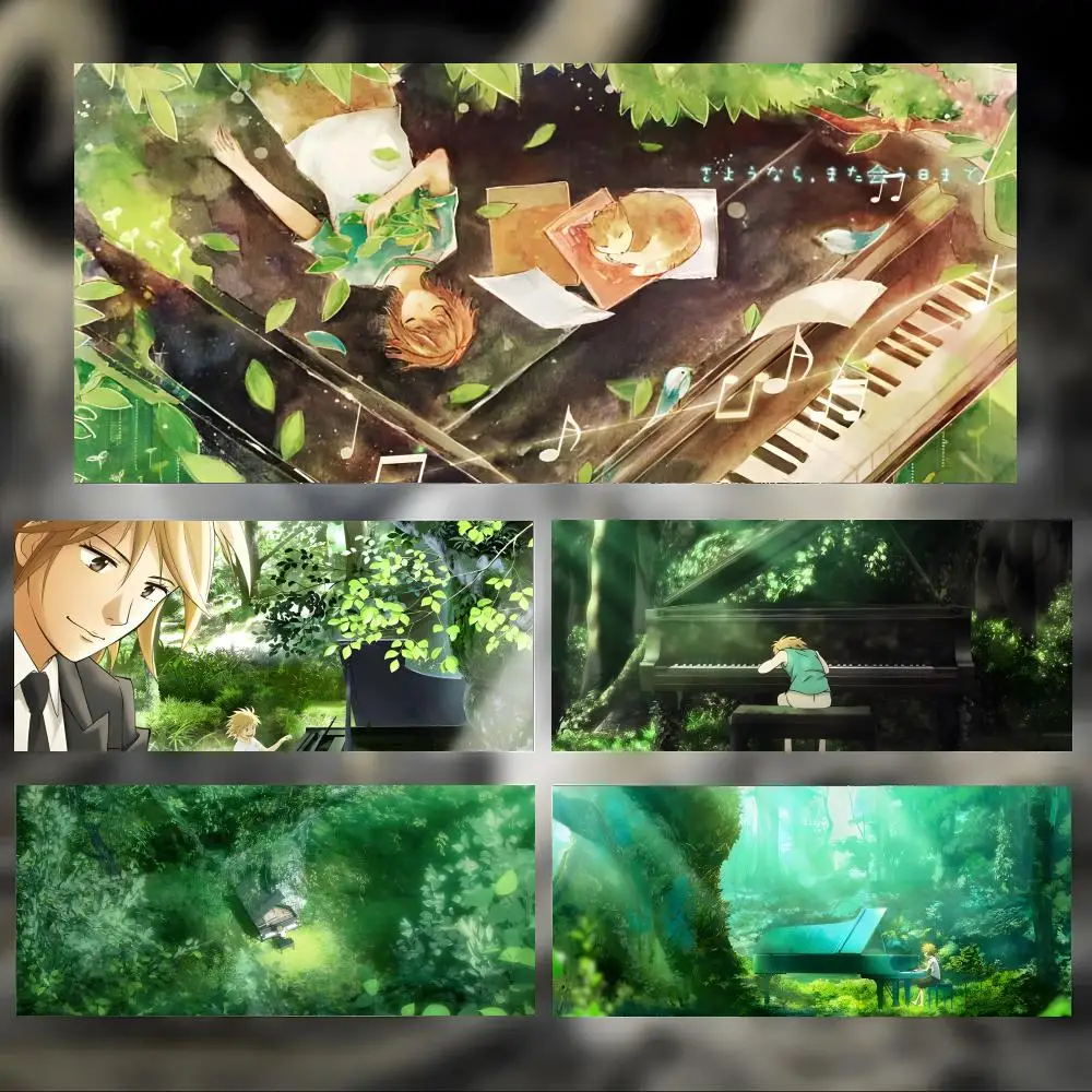 music manga F-Forest of Piano Mouse Pad Large Thick Desk Pad Stitched Edges Gaming Mouse Mat for PC