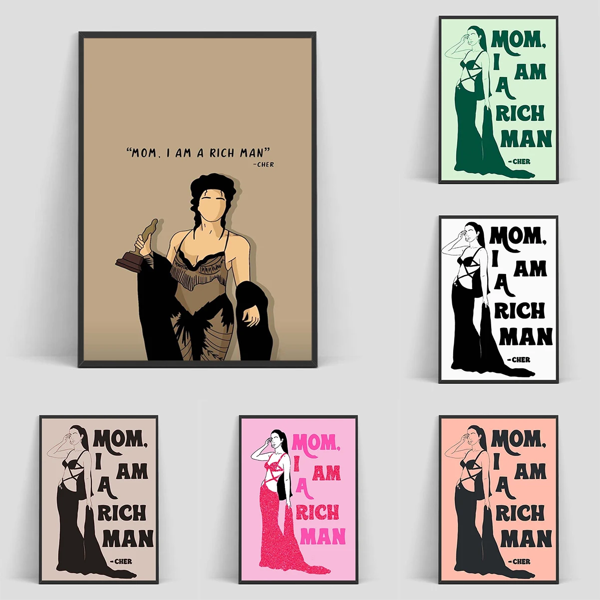 

Mom I Am A Rich Man Poster, Feminist Wall Art, Trendy Aesthetic Decor, Posters Room Decor, Aesthetic Retro Vintage Poster
