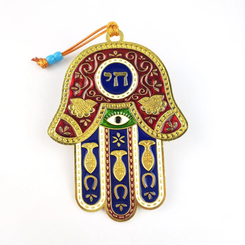 Israel Hamsa Hand Palm Pendant Turkey Evil Eye Jewish Hamesh Living Good Luck Home Wall Decor Multicolor Hamsa Hand Amulet