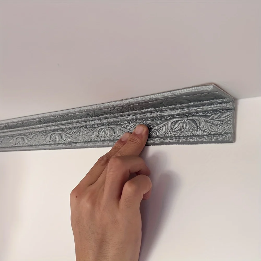 Carving Flowers Wallpaper for Ceiling Wall Edging Angle Trim Self Adhesive Pattern Molding Peel and Stick Wall Sticker