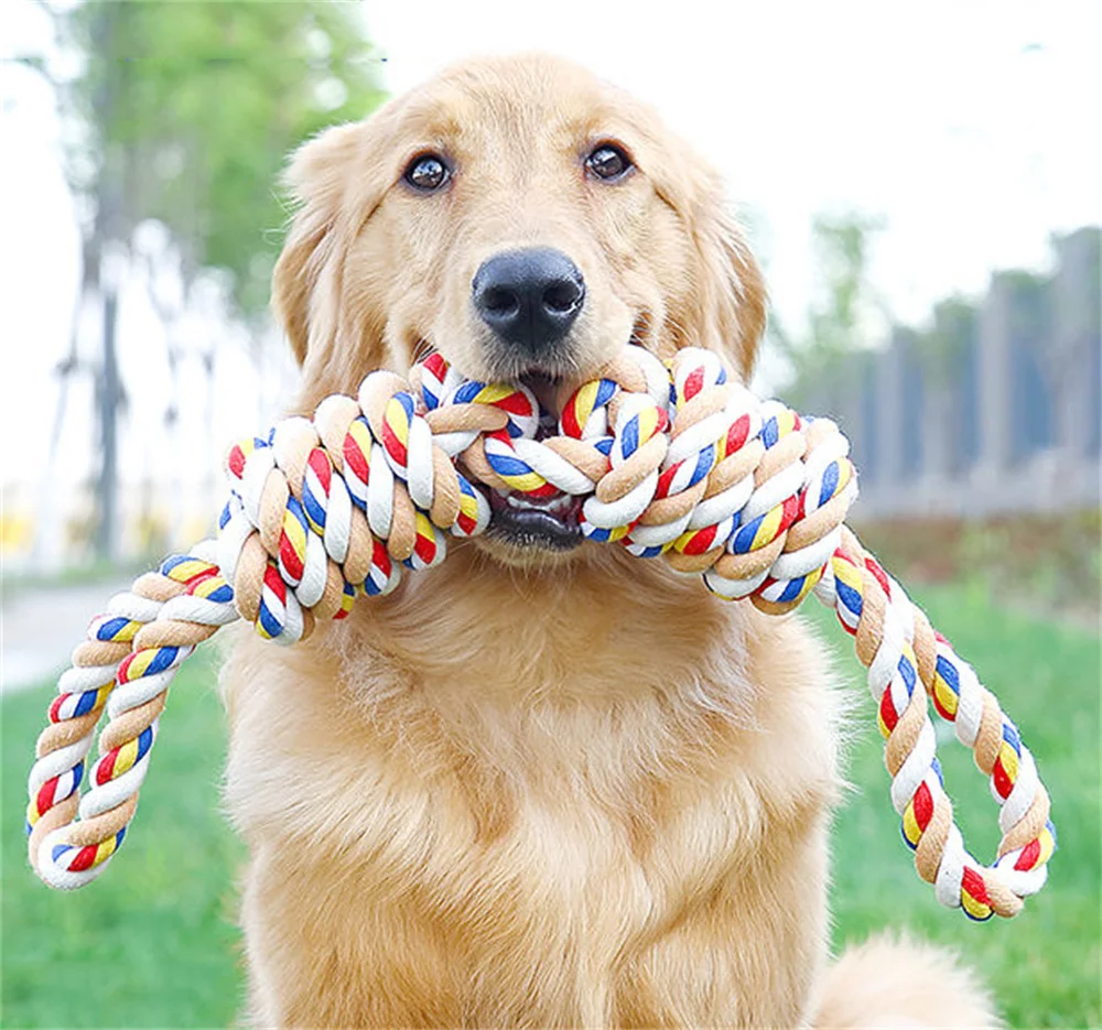 Pet Dog Toy Ball Bite-resistant Molar Dog Bite Ball Knot Large Dog Tug-of-war Interactive Training Cotton Rope Pet Supplies